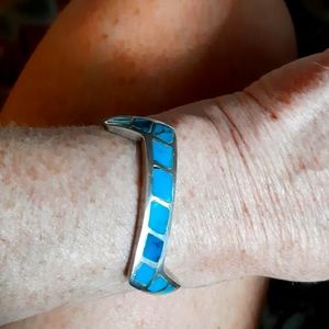 Turquoise cuff, sterling, Native American